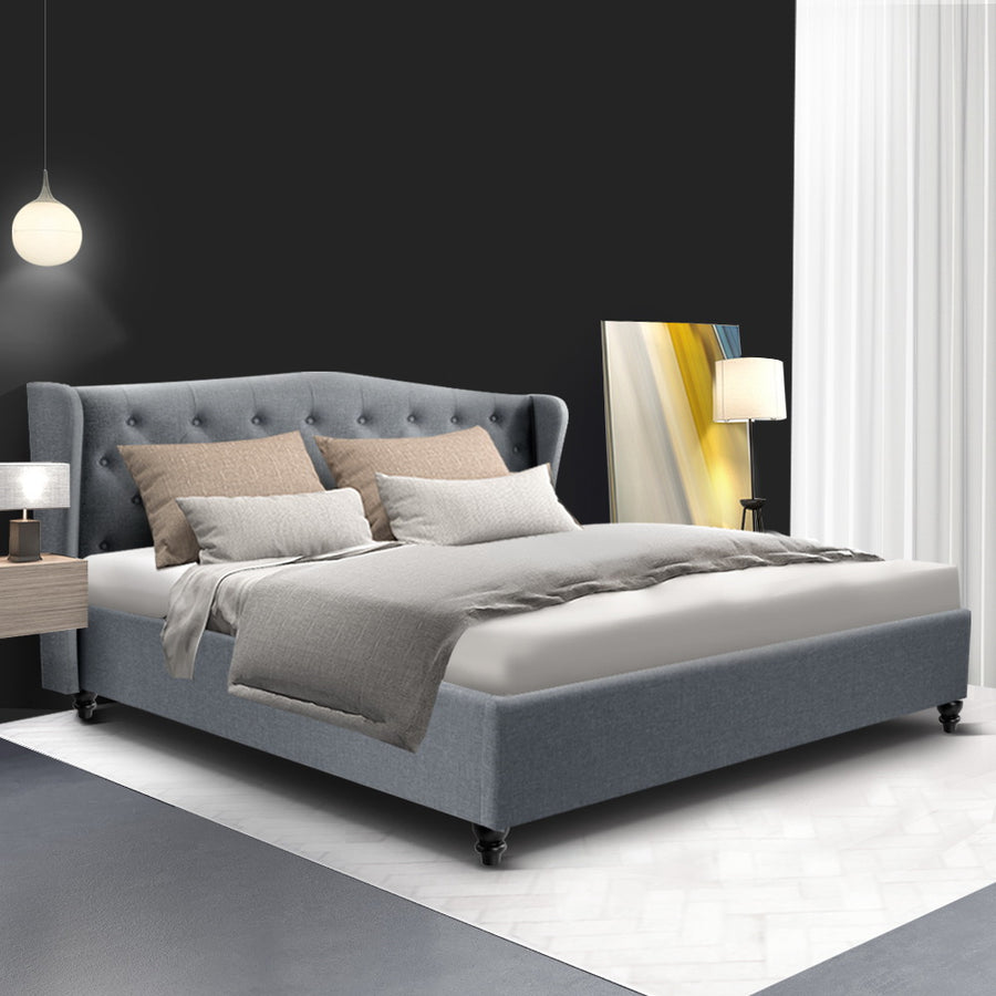 Pier Bed Frame Fabric - Grey King Homecoze