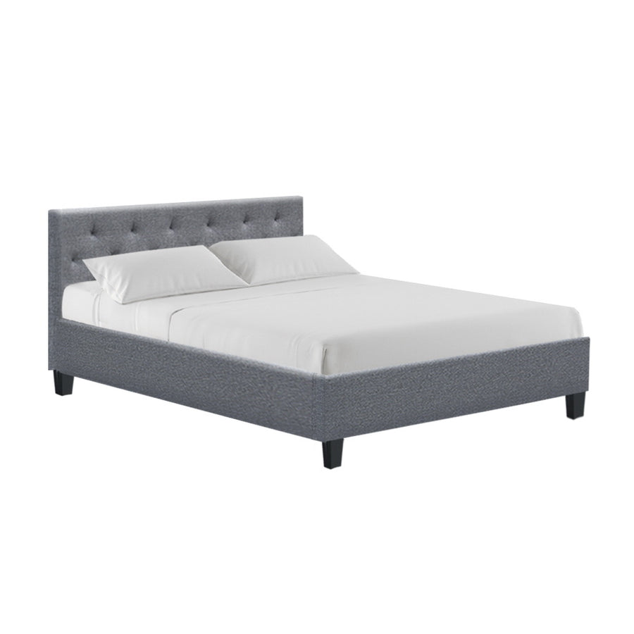 Vanke Bed Frame Fabric- Grey Double Homecoze