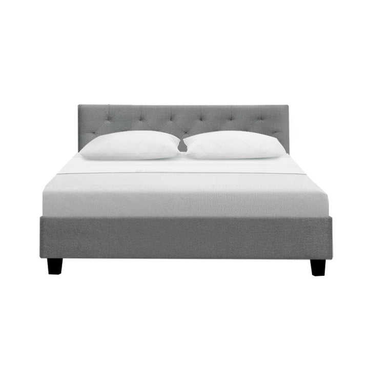 Vanke Bed Frame Fabric- Grey Double Homecoze