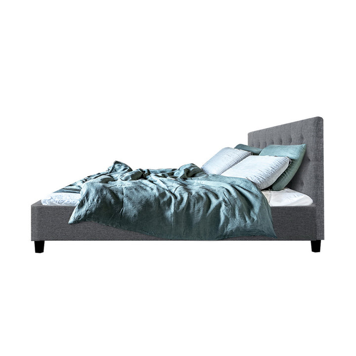 Vanke Bed Frame Fabric- Grey Double Homecoze