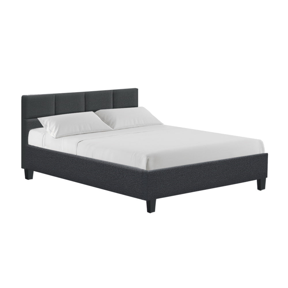 Tino Bed Frame Fabric - Charcoal Double Homecoze