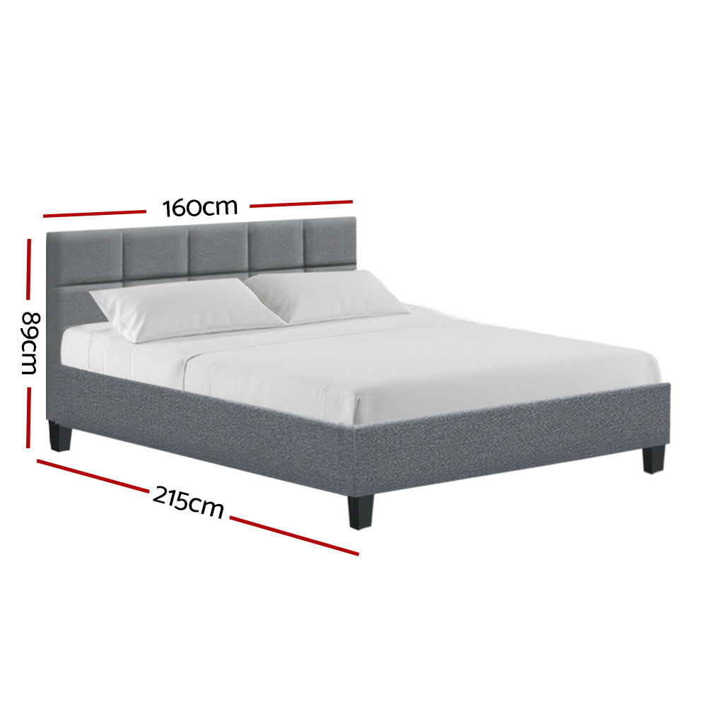 Tino Bed Frame Fabric - Grey Queen Homecoze