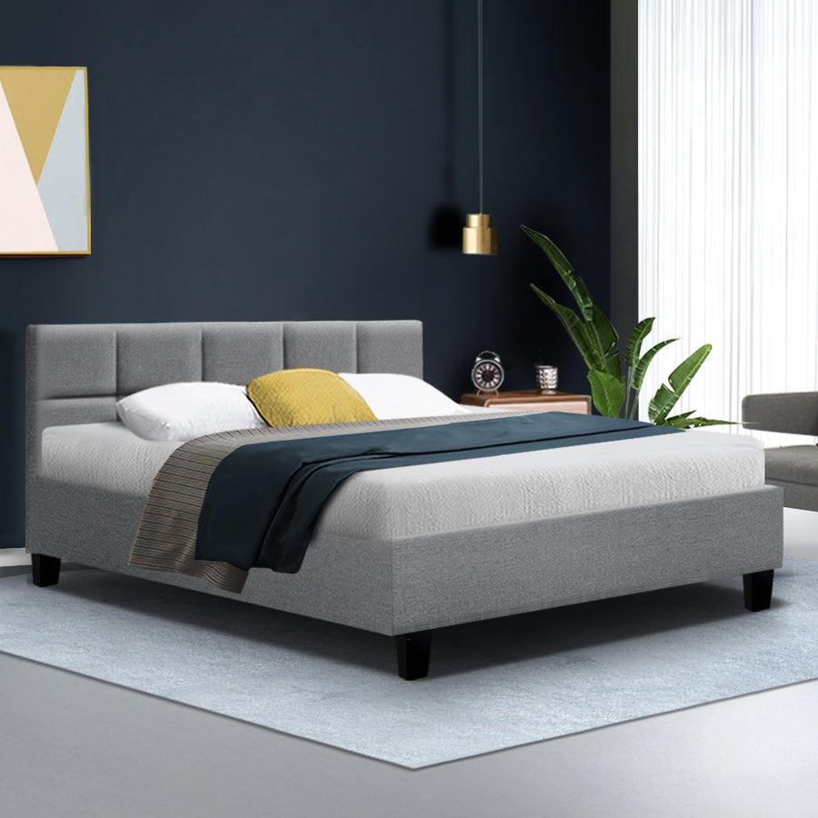 Tino Bed Frame Fabric - Grey Queen Homecoze
