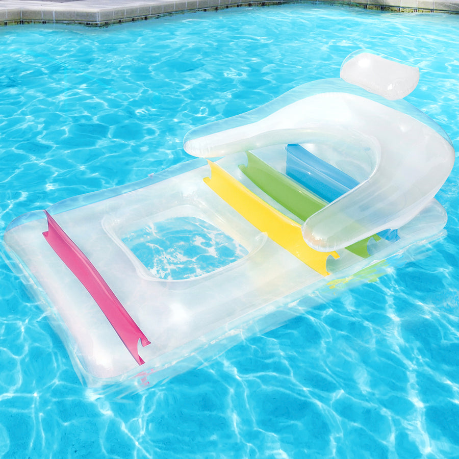 Inflatable Pool Lounge Floating Sun Bed - 147cm x 84cm Homecoze