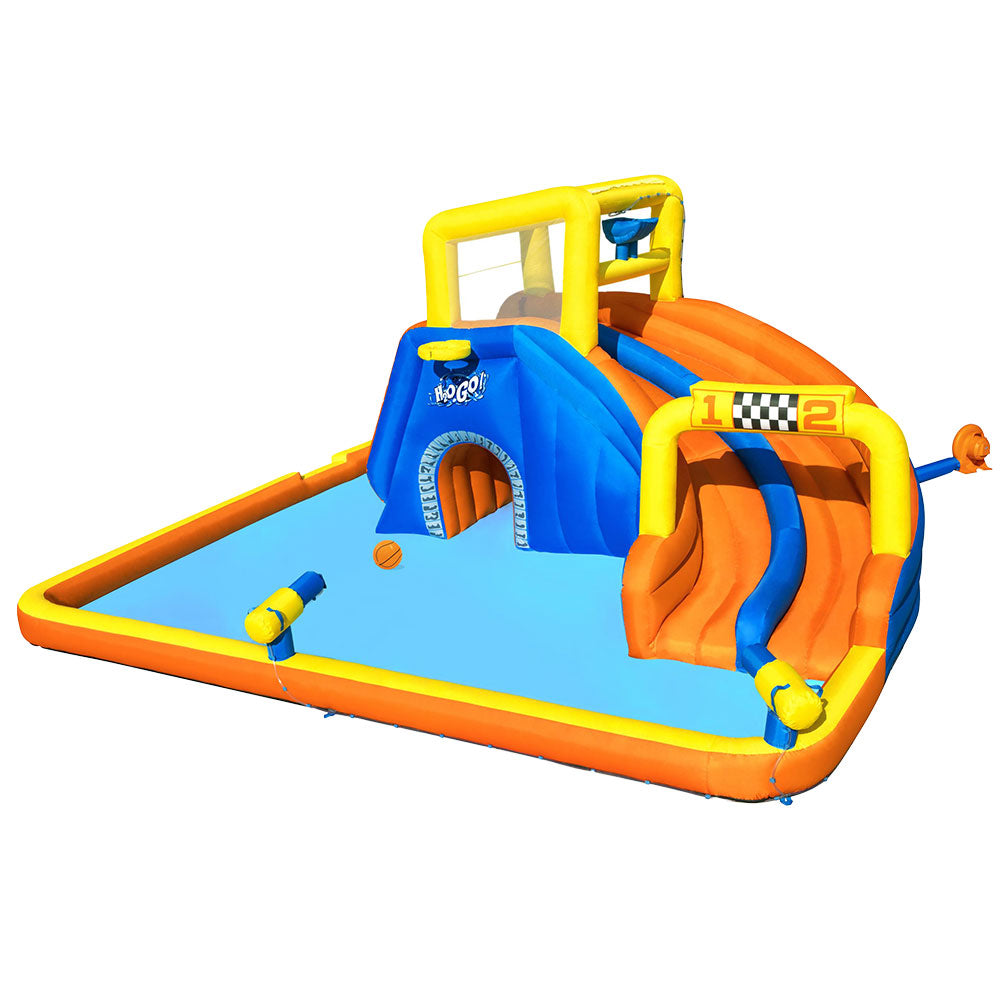 5.5m x 5m Giant Inflatable Water Park Slide Raceway - 2699L Capacity Homecoze