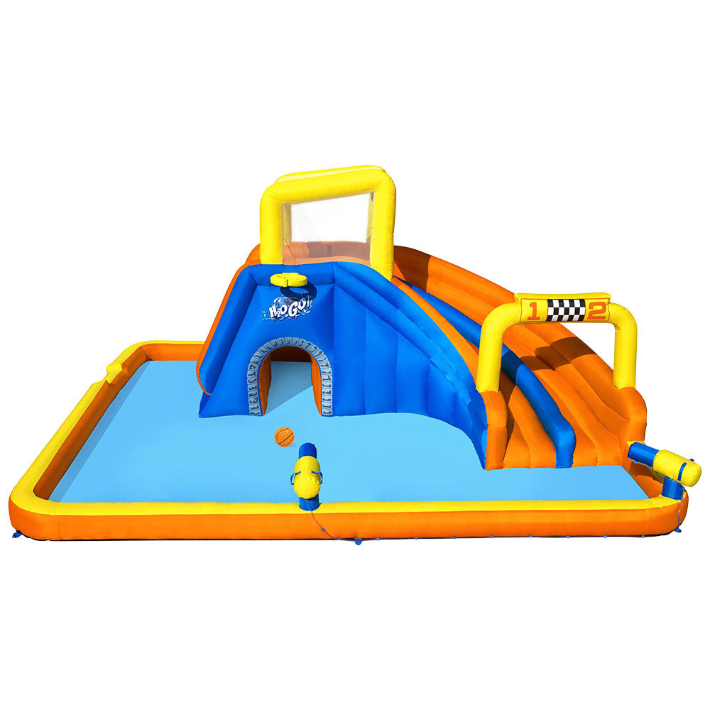 5.5m x 5m Giant Inflatable Water Park Slide Raceway - 2699L Capacity Homecoze