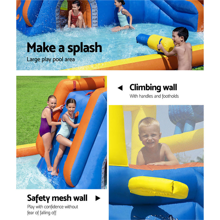 5.5m x 5m Giant Inflatable Water Park Slide Raceway - 2699L Capacity Homecoze