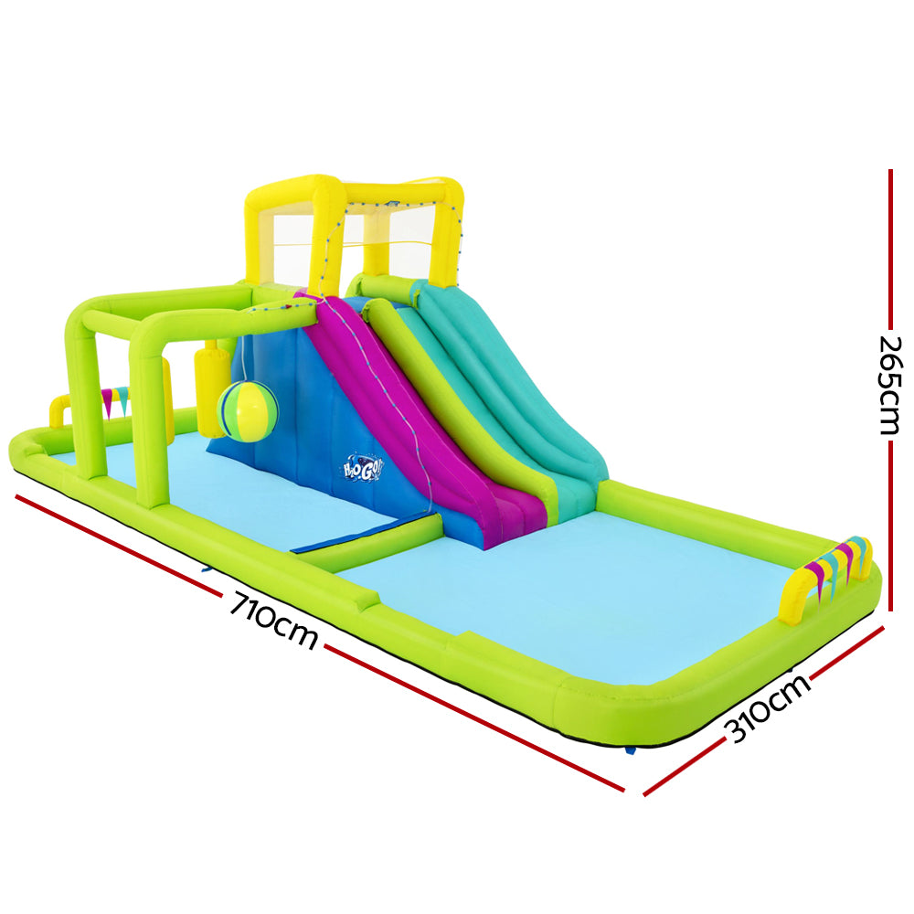 7.1m x 3.1m Giant Inflatable Water Park Splash Course with Slide - 2389L Capacity Homecoze