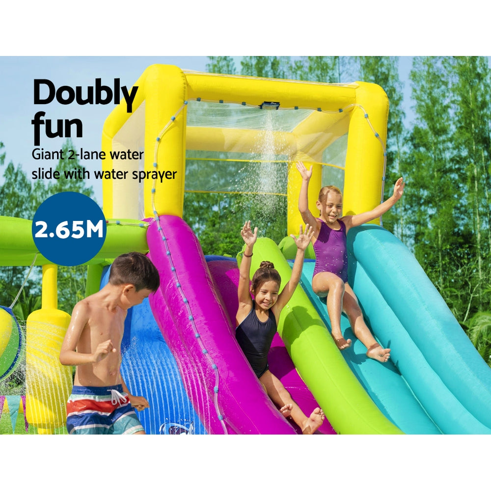 7.1m x 3.1m Giant Inflatable Water Park Splash Course with Slide - 2389L Capacity Homecoze