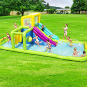 7.1m x 3.1m Giant Inflatable Water Park Splash Course with Slide - 2389L Capacity Homecoze