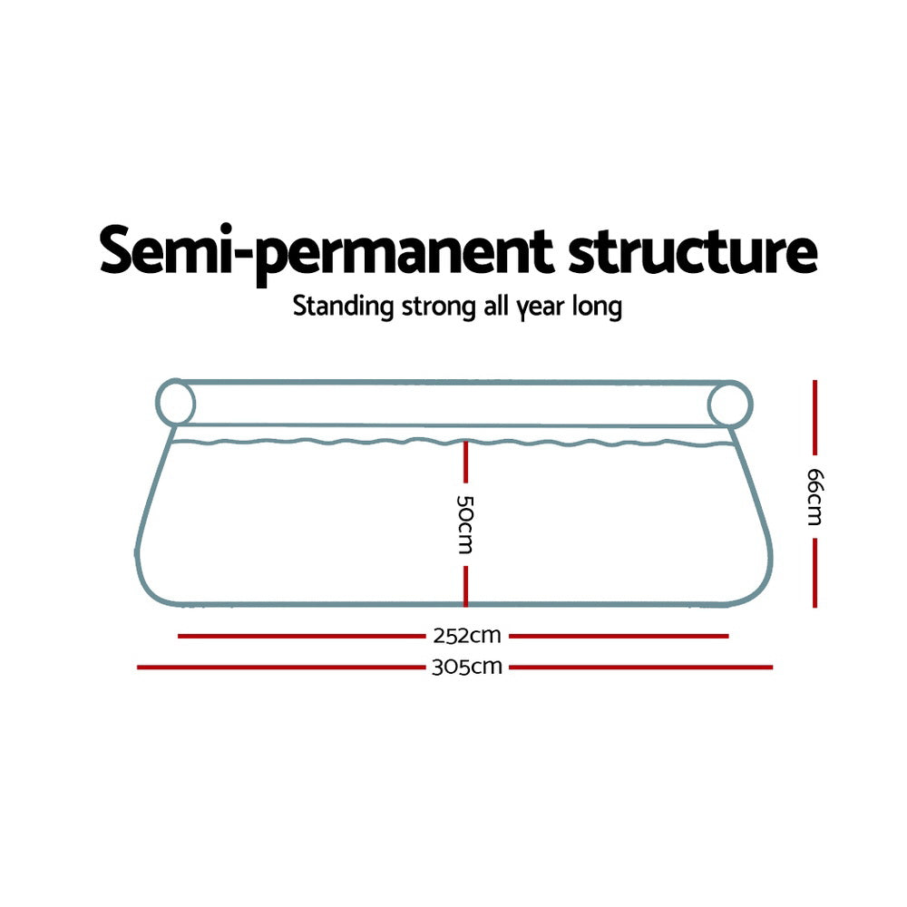 3m Round Inflatable Swimming Pool with Filter Pump - 3200L Capacity Homecoze
