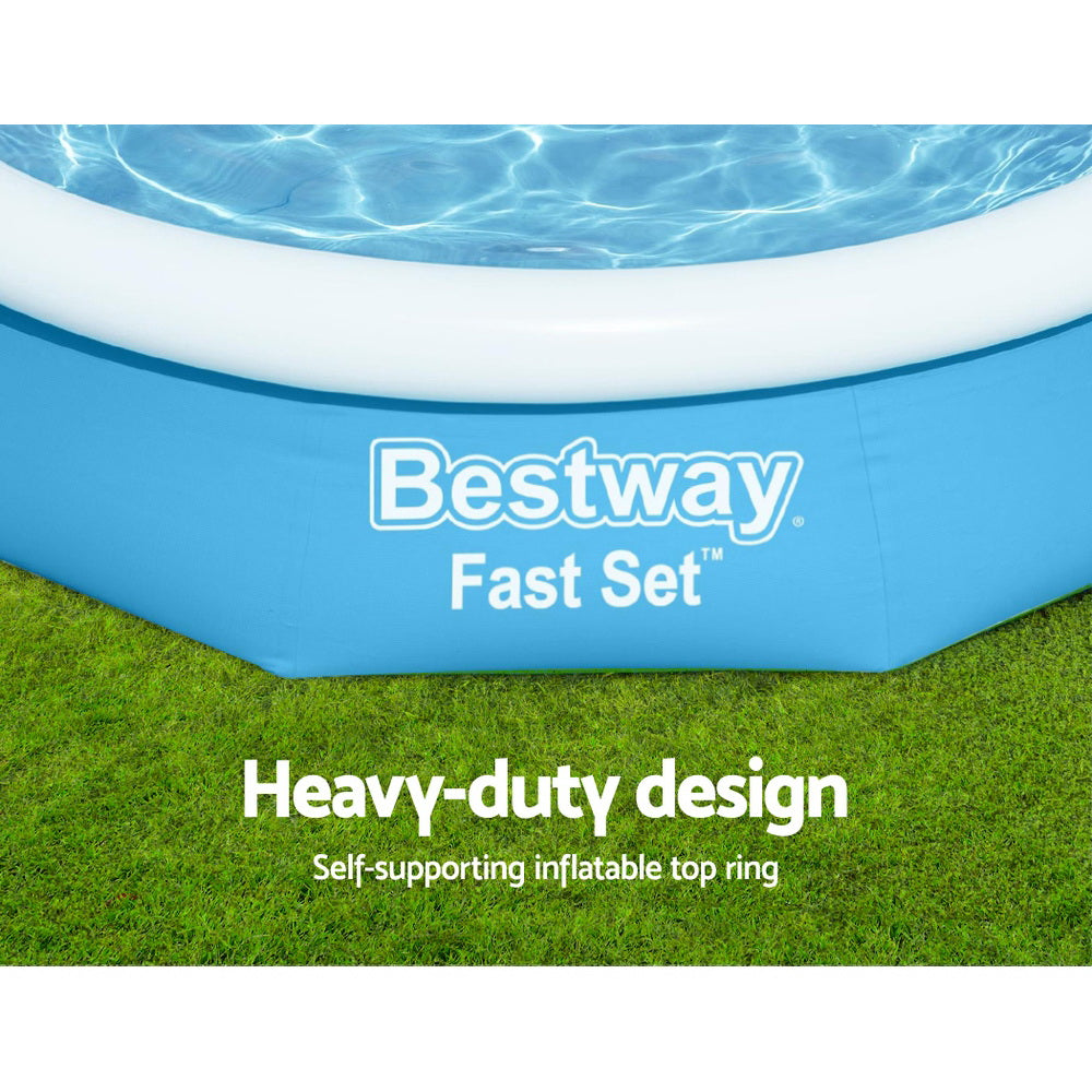 3m Round Inflatable Swimming Pool with Filter Pump - 3200L Capacity Homecoze