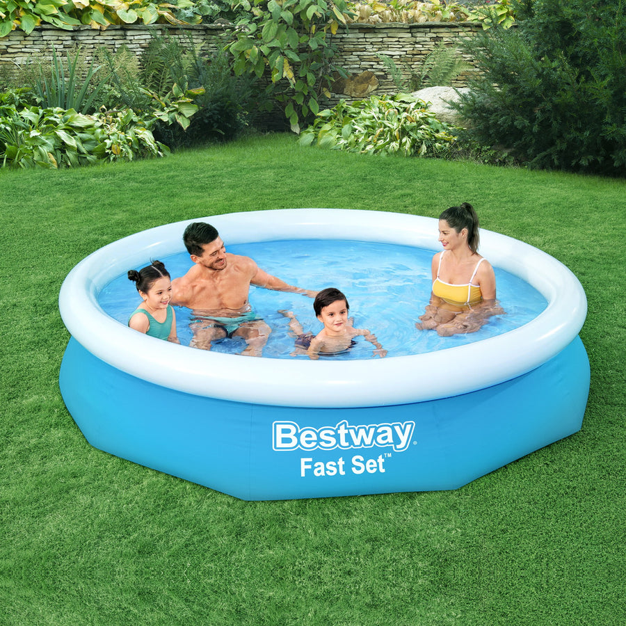 3m Round Inflatable Swimming Pool with Filter Pump - 3200L Capacity Homecoze