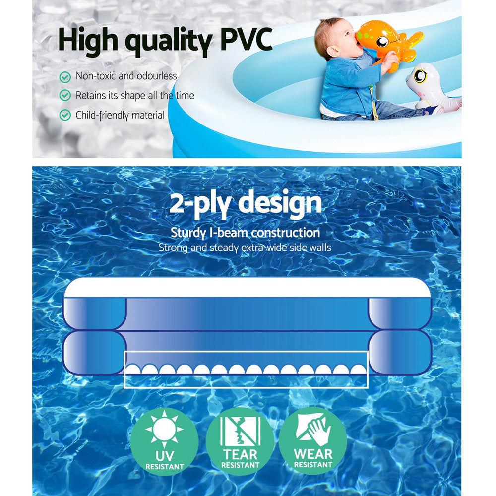 2.6m x 1.6m Inflatable Swimming Pool - 544L Capacity Homecoze
