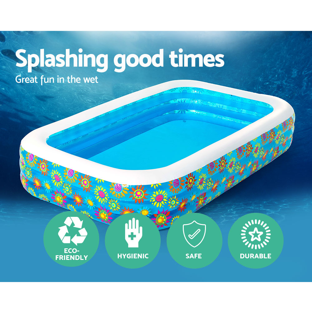 3m x 1.8m Inflatable Swimming Pool - 1161L Capacity Homecoze