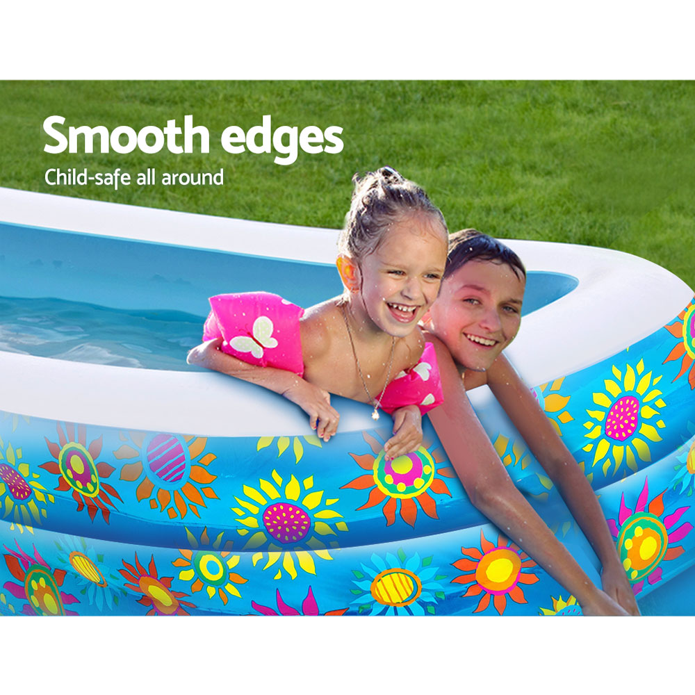 3m x 1.8m Inflatable Swimming Pool - 1161L Capacity Homecoze