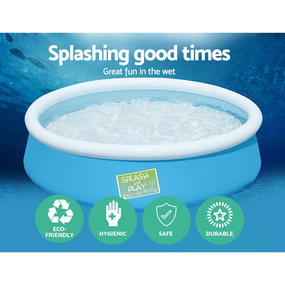 1.5m Round Kids Inflatable Swimming Pool - 477L Capacity Homecoze