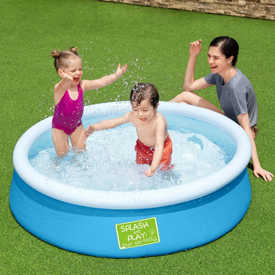 1.5m Round Kids Inflatable Swimming Pool - 477L Capacity Homecoze