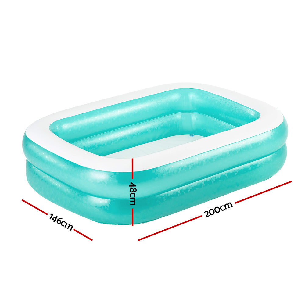 2m x 1.5m Kids Inflatable Swimming Pool - 450L Capacity Homecoze