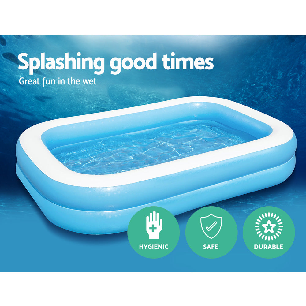 2.6m x 1.75m Classic Inflatable Swimming Pool - Homecoze