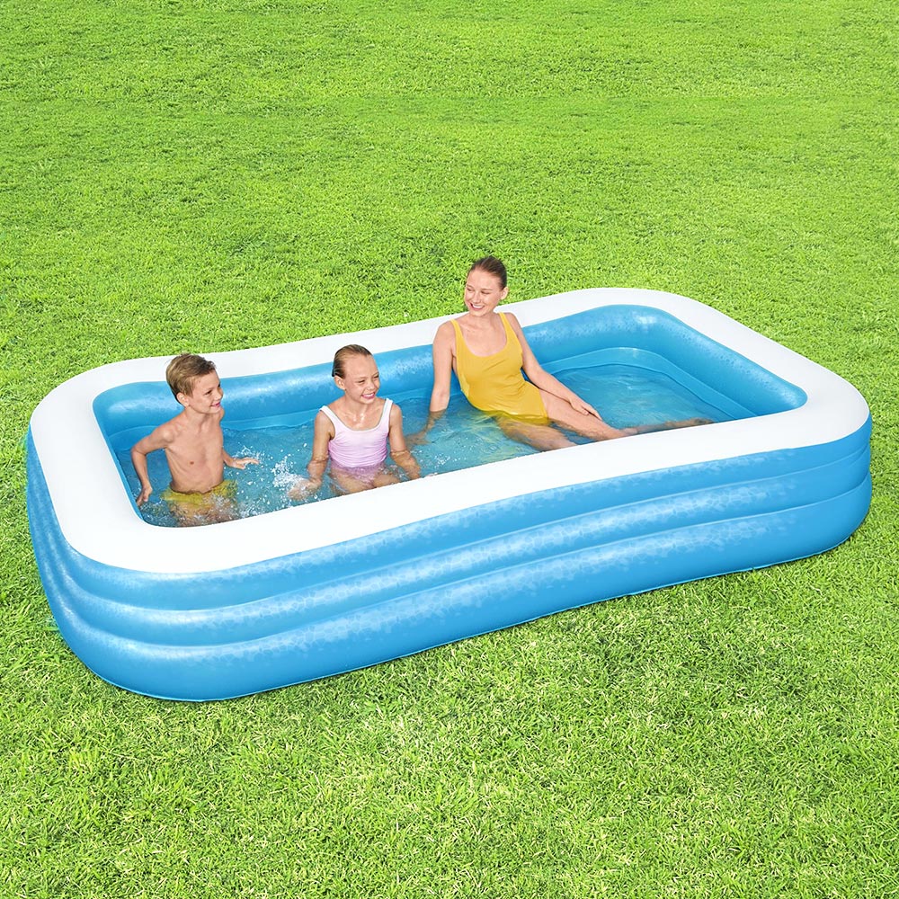 Large Inflatable Kids Above Ground Swimming Pool 3.05m x 1.83m x 0.56m Homecoze