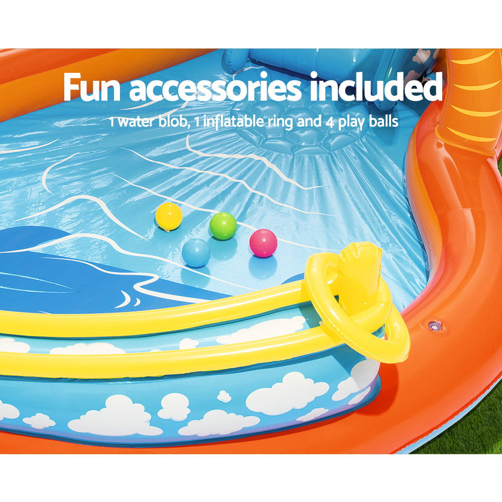 2.7m x 2.6m Kids Lava Lagoon Inflatable Pool Play Centre - 208L Capacity Homecoze