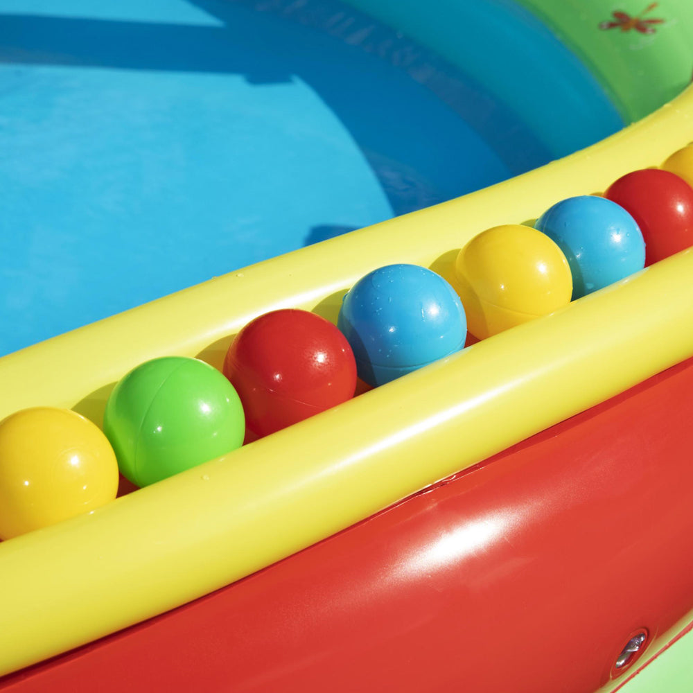 3m x 2m Kids Inflatable Friendly Woods Double Pool with Slide - 111L & 214L Homecoze