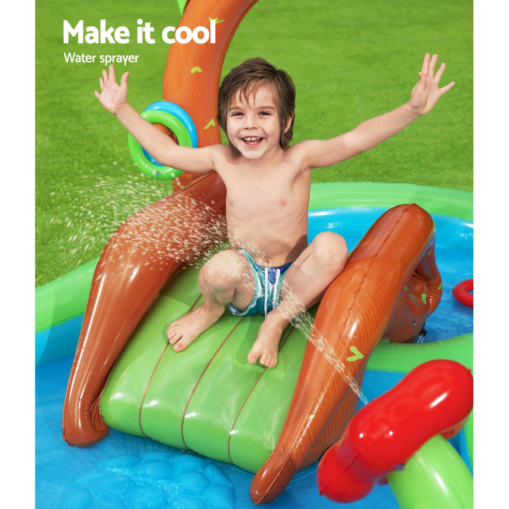 3m x 2m Kids Inflatable Friendly Woods Double Pool with Slide - 111L & 214L Homecoze