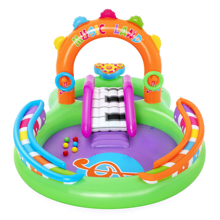 3m x 1.9m Kids Inflatable Sing N Splash Double Pool with Slide - 114L & 235L Homecoze