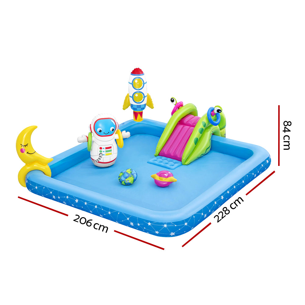 2.3m x 2m Inflatable Kids Backyard Swimming Pool Water Park with Slide Homecoze