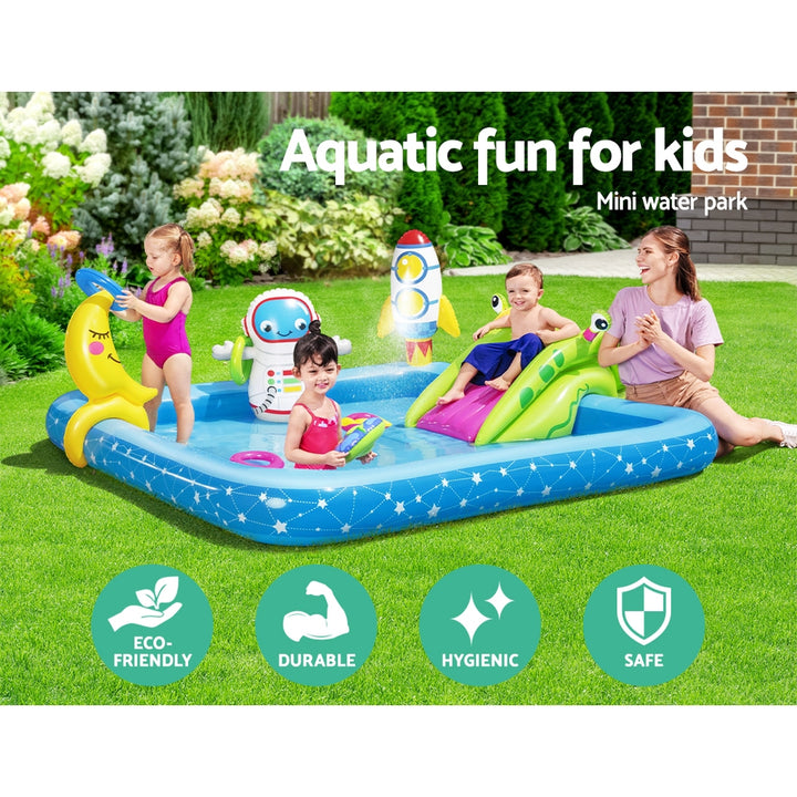 2.3m x 2m Inflatable Kids Backyard Swimming Pool Water Park with Slide Homecoze