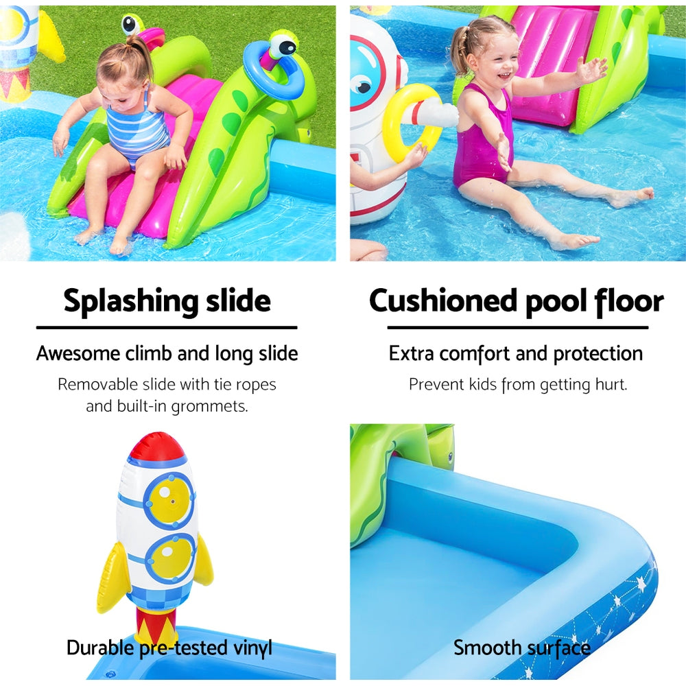 2.3m x 2m Inflatable Kids Backyard Swimming Pool Water Park with Slide Homecoze