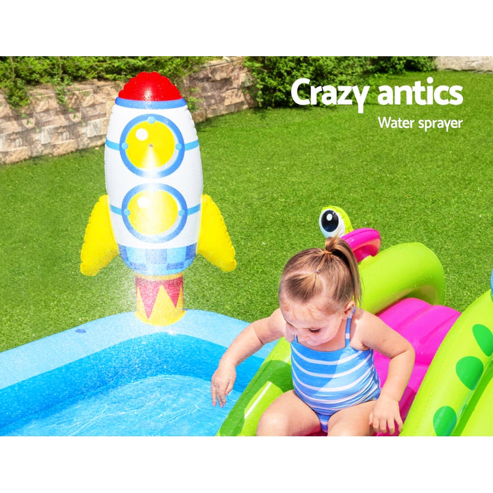 2.3m x 2m Inflatable Kids Backyard Swimming Pool Water Park with Slide Homecoze