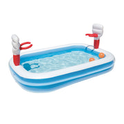 2.5m x 1.7m Inflatable Swimming Pool with Basketball Ball & Hoops Homecoze