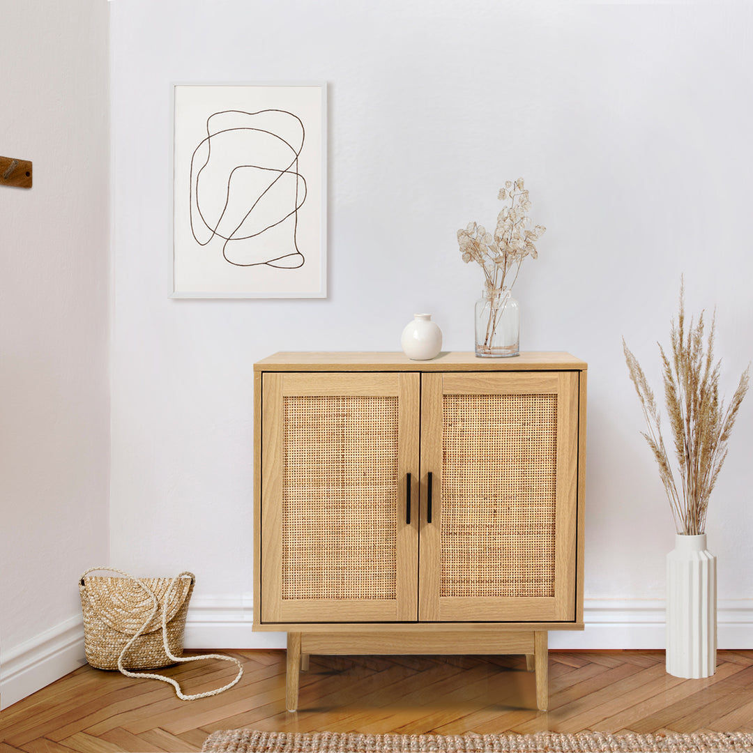 Rattan Buffet Storage Sideboard Hallway Cabinet Homecoze