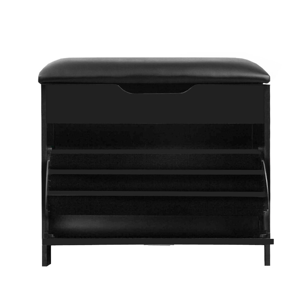 Shoe Cabinet Storage Bench - Black Homecoze