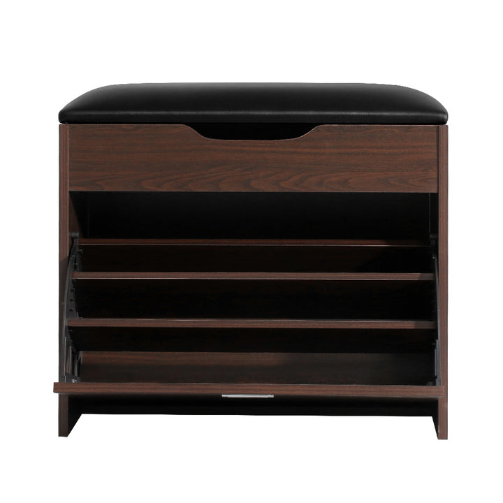 Shoe Cabinet Storage Bench - Brown Homecoze