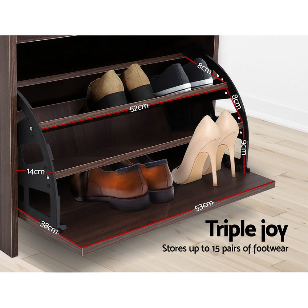 Shoe Cabinet Storage Bench - Brown Homecoze