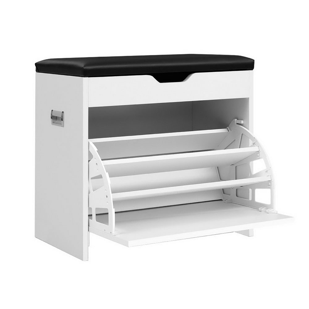 Shoe Cabinet Storage Bench - White Homecoze