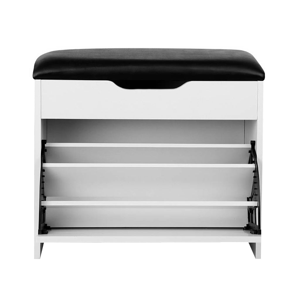 Shoe Cabinet Storage Bench - White Homecoze