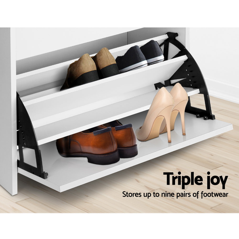 Shoe Cabinet Storage Bench - White Homecoze