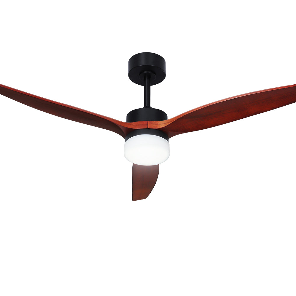 52'' Ceiling Fan LED Light Remote Control Wooden Blades - Dark Wood Homecoze