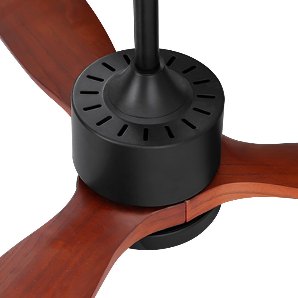 52'' Ceiling Fan LED Light Remote Control Wooden Blades - Dark Wood Homecoze