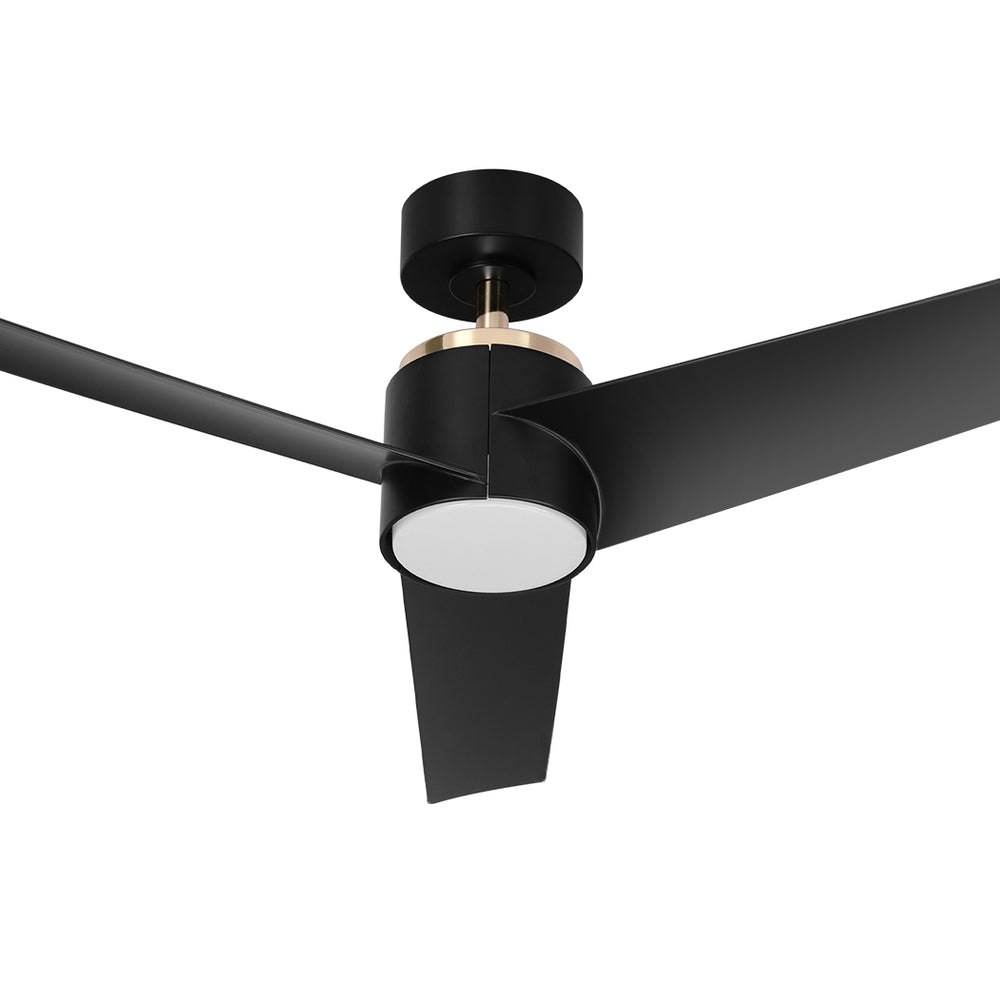 52" Modern Ceiling Fan 1300mm DC Motor with Light - Black - Homecoze