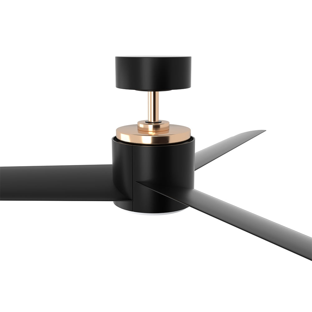 52" Modern Ceiling Fan 1300mm DC Motor with Light - Black - Homecoze
