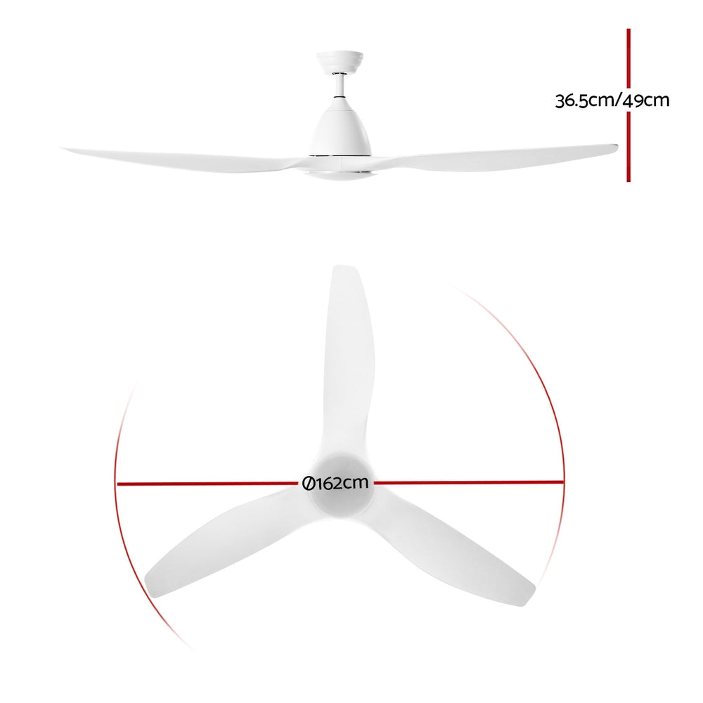 64'' Large DC Motor Ceiling Fan 5-Speed With Light LED and Remote Control Homecoze