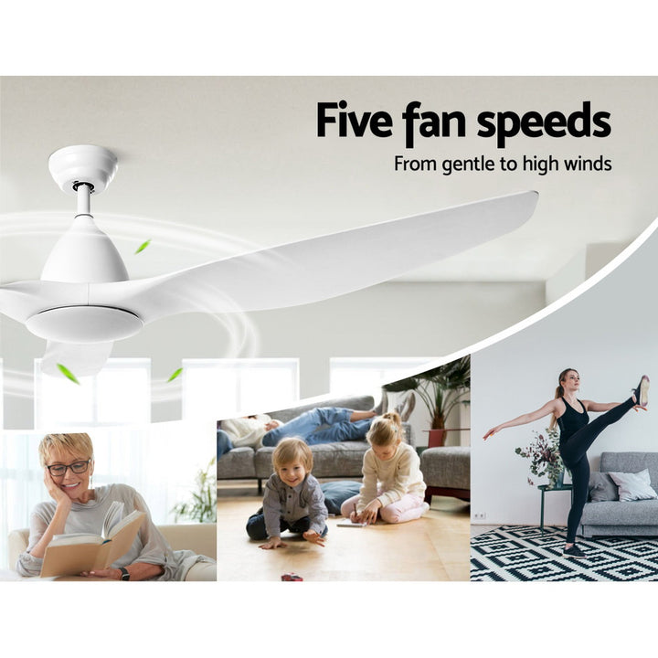 64'' Large DC Motor Ceiling Fan 5-Speed With Light LED and Remote Control Homecoze