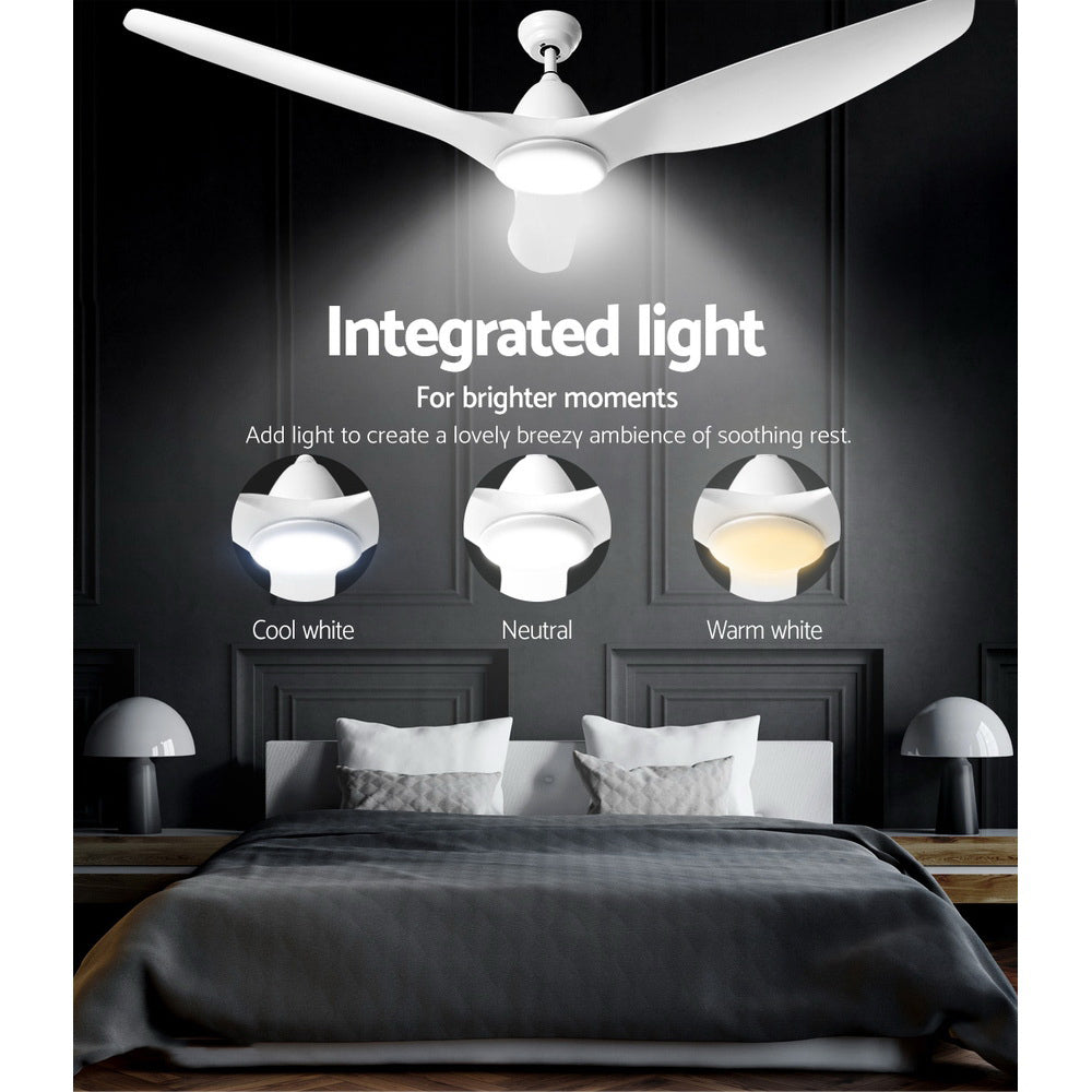 64'' Large DC Motor Ceiling Fan 5-Speed With Light LED and Remote Control Homecoze