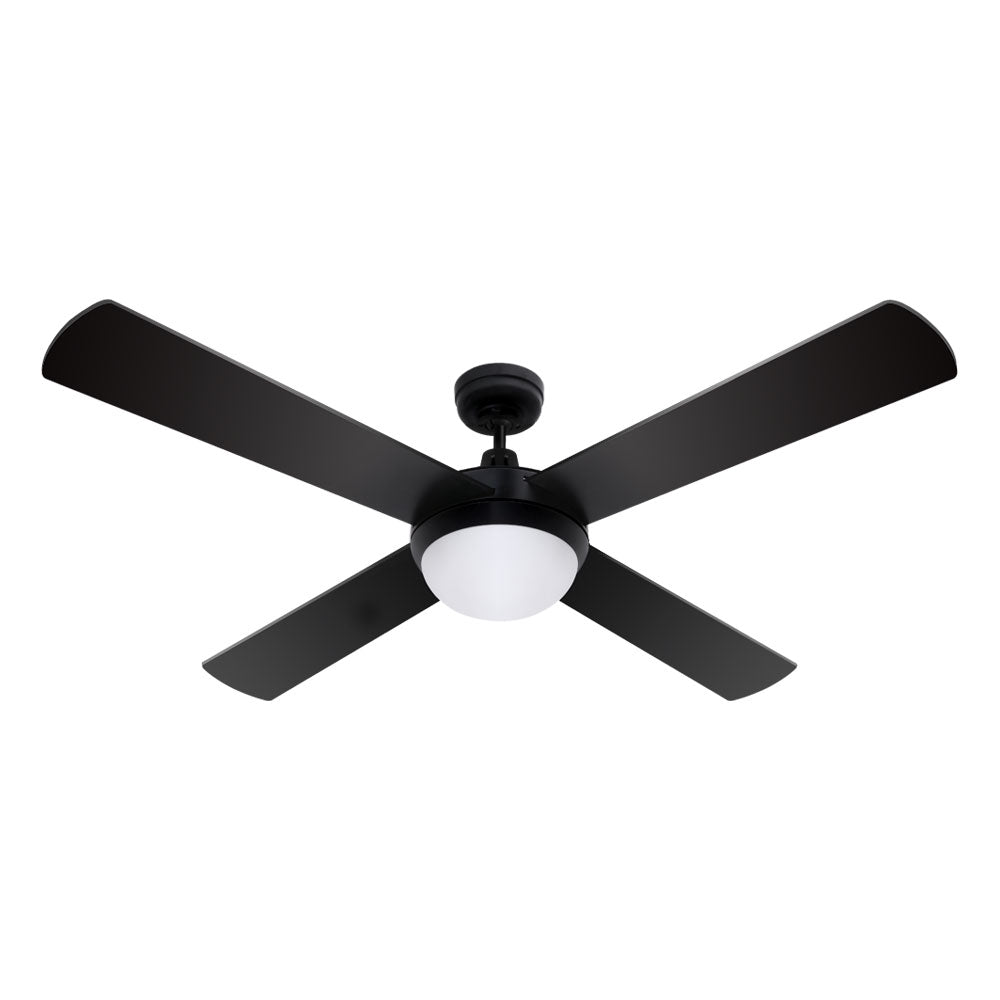 52'' Ceiling Fan with Light and Remote Timer - Black Homecoze