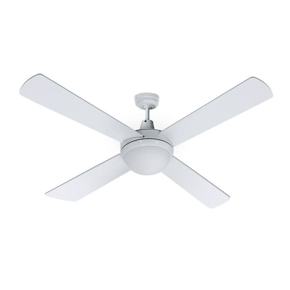 52'' Ceiling Fan with Light and Remote Timer - White Homecoze